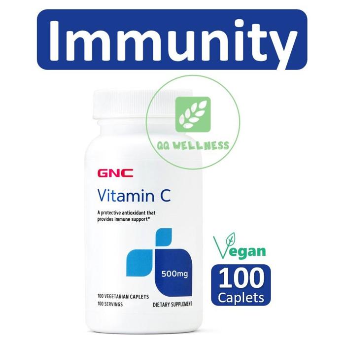 GNC Vitamin C 500 Mg 100 Vegetarian Caplets