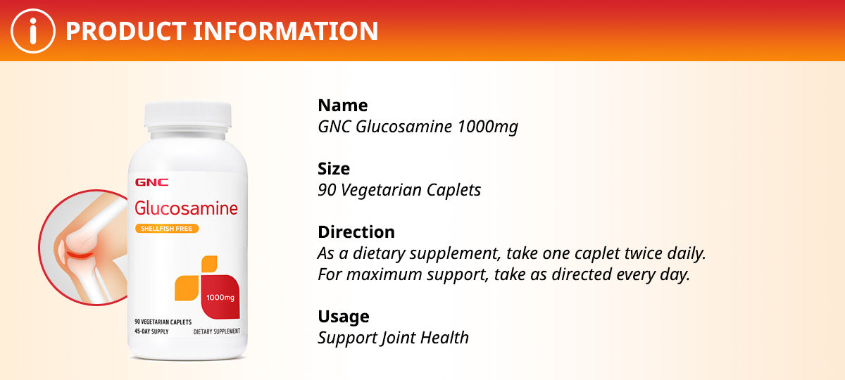 GNC Glucosamine 1000 Mg 90 Vegetarian Caplets