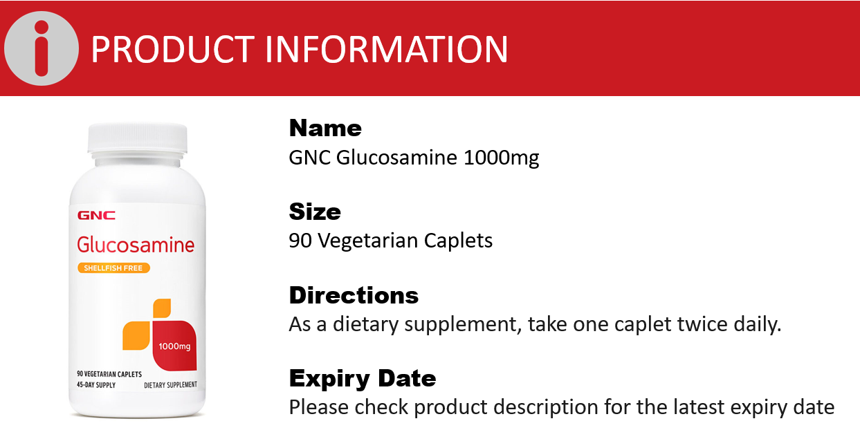 GNC Glucosamine 1000 Mg 90 Vegetarian Caplets