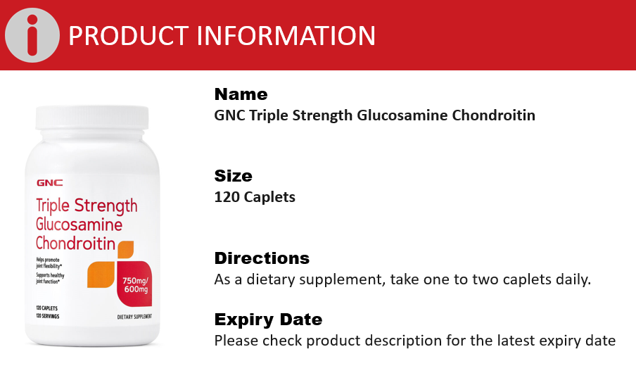 GNC Triple Strength Glucosamine Chondroitin 120 Caplets