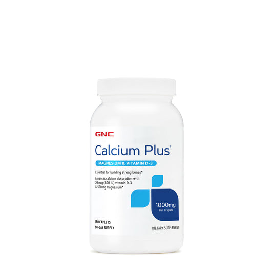 GNC Calcium Plus Magnesium & Vitamin D-3 1000 Mg 180 Caplets