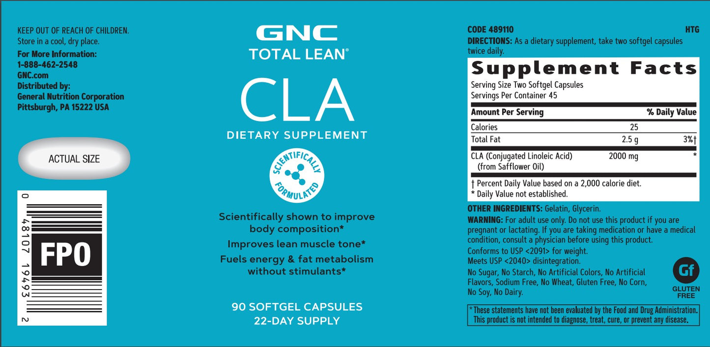 GNC Total Lean CLA 90 Softgels