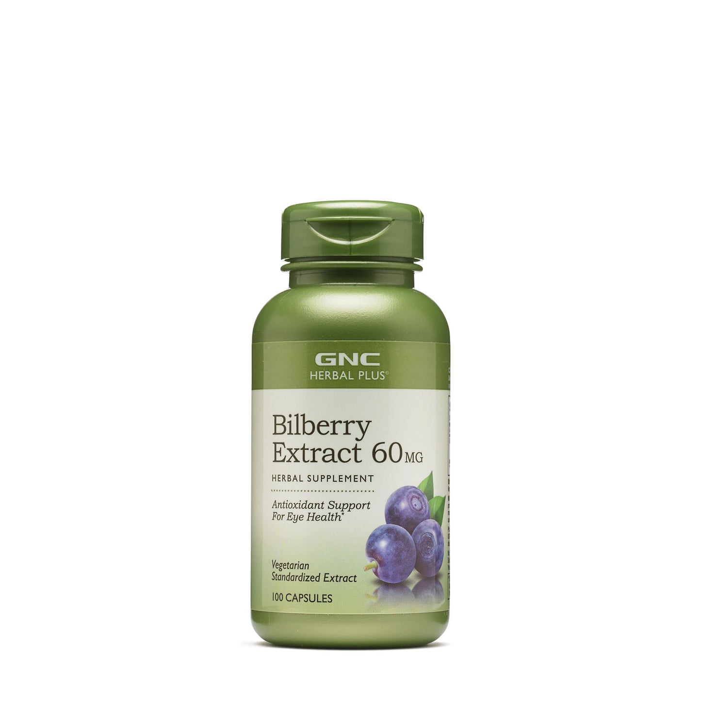 GNC Herbal Plus Bilberry Extract 60 Mg 100 Capsules