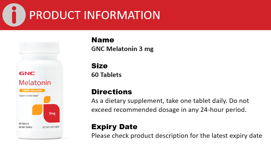 GNC Melatonin 3 Mg 60 Tablets