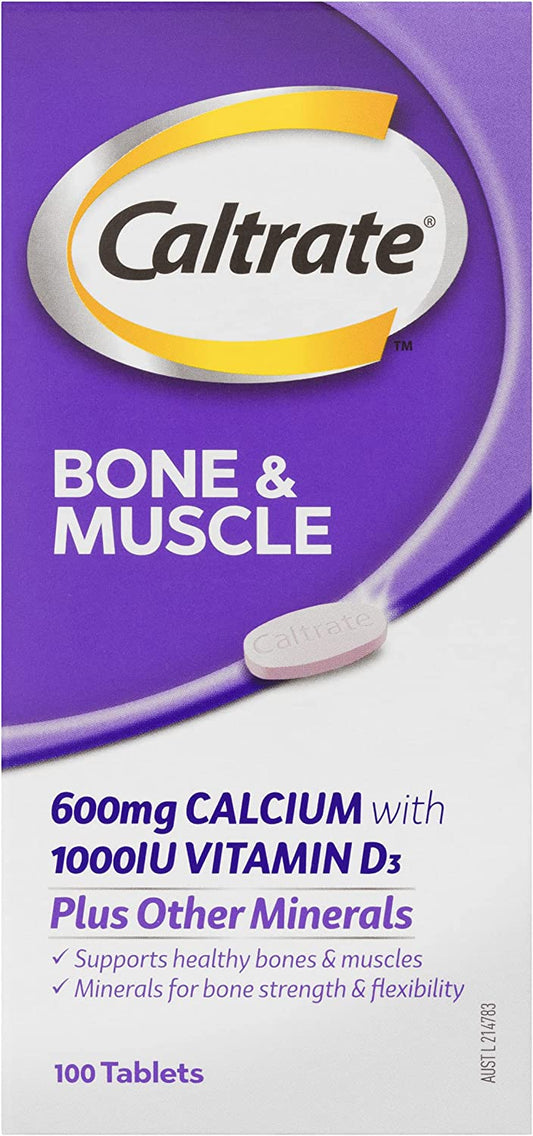 Caltrate Bone And Muscle Health 100 Tablets Joint Health, Calcium, Vitamin D, Minerals, UCII [Aus Version]