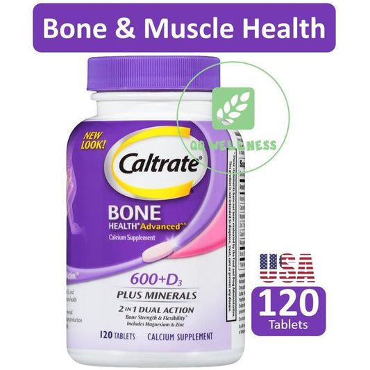 Caltrate Bone Health Advanced 2 in 1 Dual Action, 600mg Calcium + Vitamin D3 Plus Minerals [US Version]