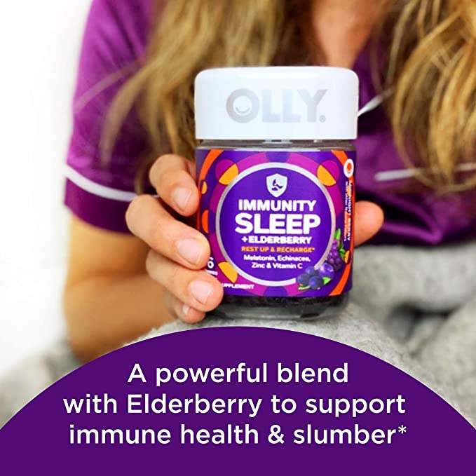 OLLY Immunity Sleep 36 Gummies Immune & Sleep Support, 3mg Melatonin, Echinacea, Zinc, Vitamin C