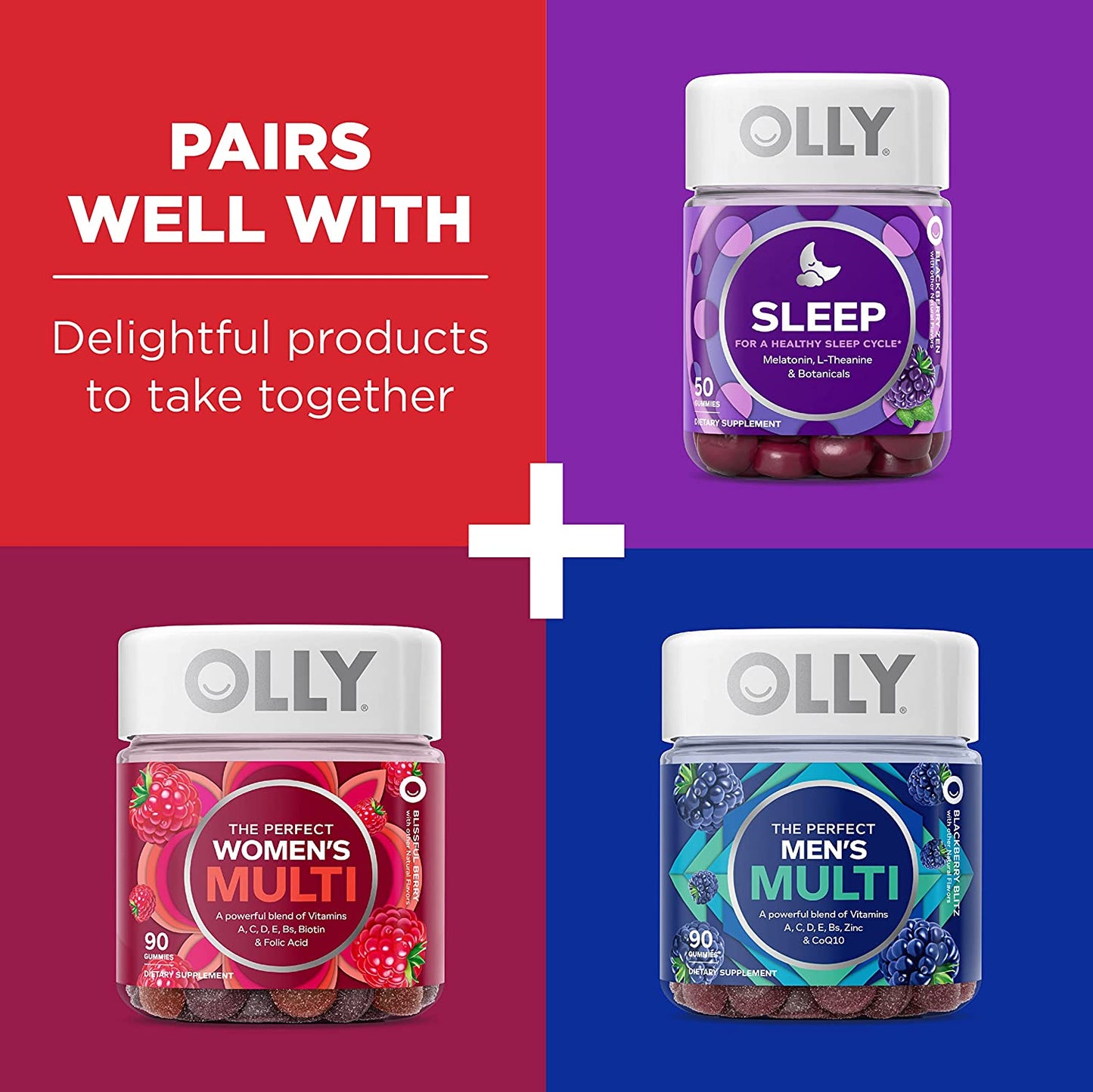 OLLY Probiotic + Prebiotic 30 Gummies Digestive Support Gut Health Balanced Belly 500 M CFUs Fiber