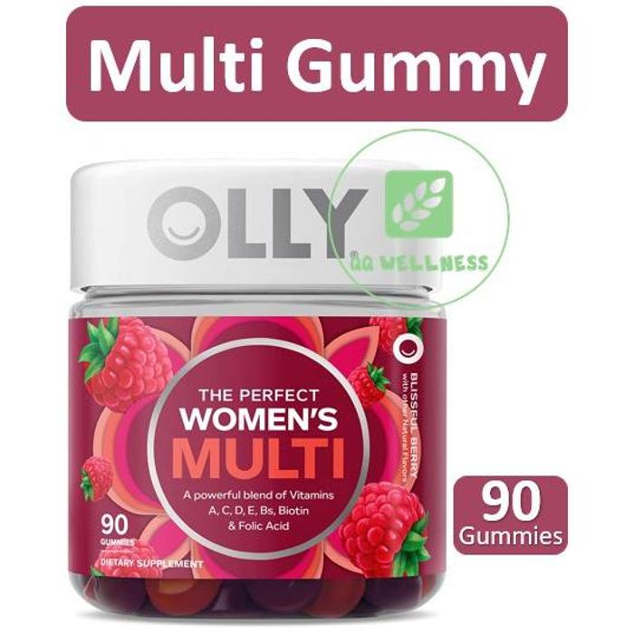 OLLY Women's Multivitamin 90 Gummies Overall Health and Immune Support Vitamins Biotin, Folic Acid