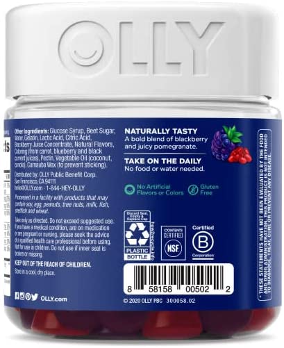 OLLY Men's Multivitamin 90 Gummies Overall Health and Immune Support Vitamins Lycopene Zinc